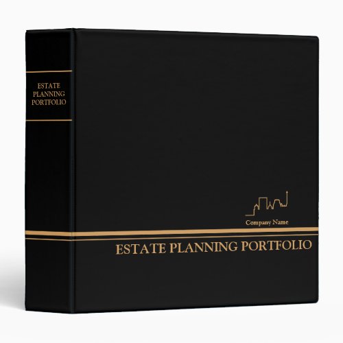 Estate Planning Portfolio _ Black  Gold 3 Ring Bi 3 Ring Binder