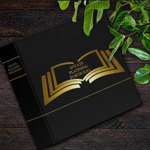 Estate Planning Portfolio - Black Gold 3 Ring Bi Binder