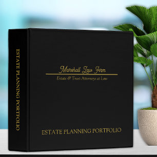 Estate Planning Portfolio - Black Gold 3 Ring Binder