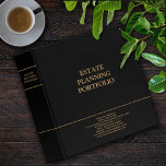 Estate Planning Portfolio - Black | Gold 3 Ring Binder<br><div class="desc">Designed for Estate Planners and Law and Legal firms.  This binder is a great way to organize your client's portfolio information.  By 1Bizchoice (rights reserved).</div>