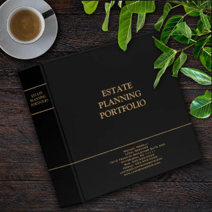 Estate Planning Portfolio - Black   Gold 3 Ring Binder