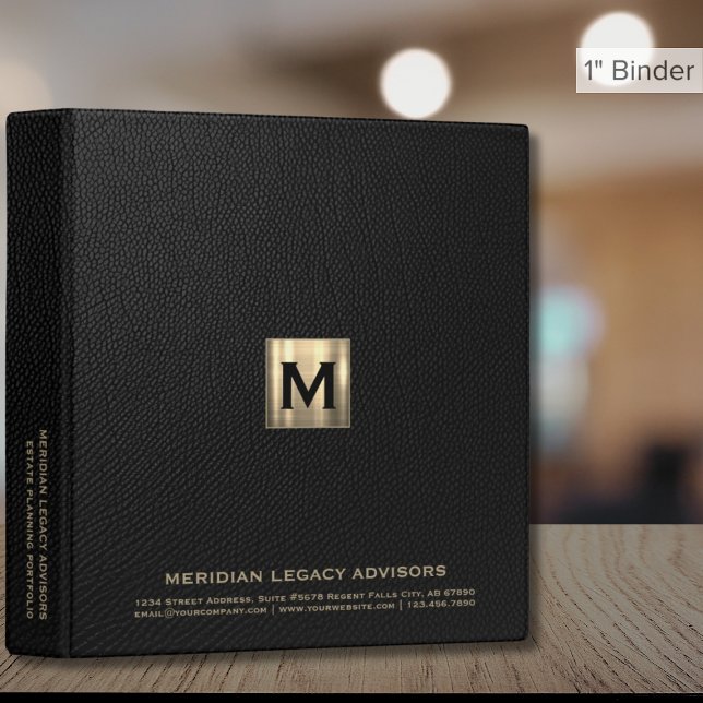 Estate Planning Portfolio Black Gold Branding 3 Ring Binder (Creator Uploaded)