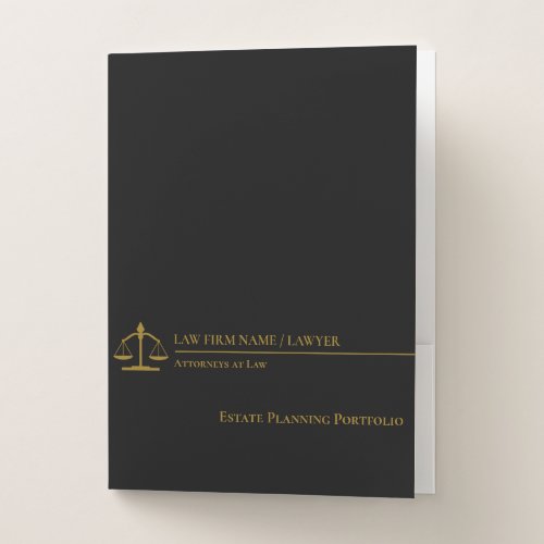 Estate Planning Portfolio _ Black  Gold Pocket Folder