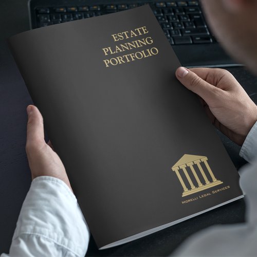 Estate Planning Portfolio _ Black  Gold Pocket Folder