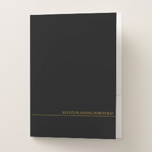 Estate Planning Portfolio - Black Gold Pocket Folder