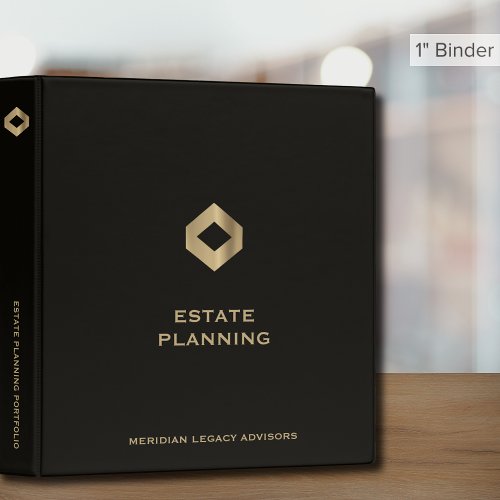 Estate Planning Portfolio Black Gold with Logo 3 Ring Binder