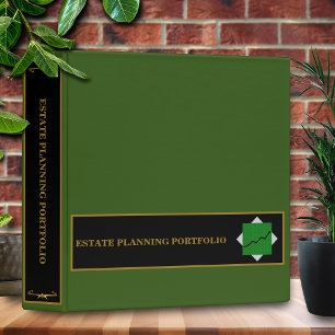 Estate Planning Portfolio - Black Green 3 Ring Binder