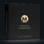 Estate Planning Portfolio Black Leather Gold 3 Ring Binder<br><div class="desc">Designed for Estate Planners and Law and Legal firms. This binder is ideal for organizing your client's portfolio information.</div>
