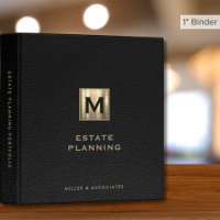 Estate Planning Portfolio Black Leather Gold