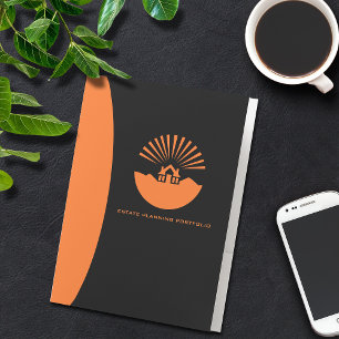 Estate Planning Portfolio - Black Orange Pocket Folder