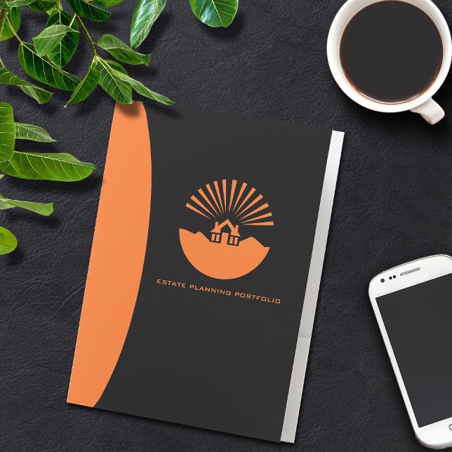 Estate Planning Portfolio - Black | Orange Pocket Folder (Creator Uploaded)