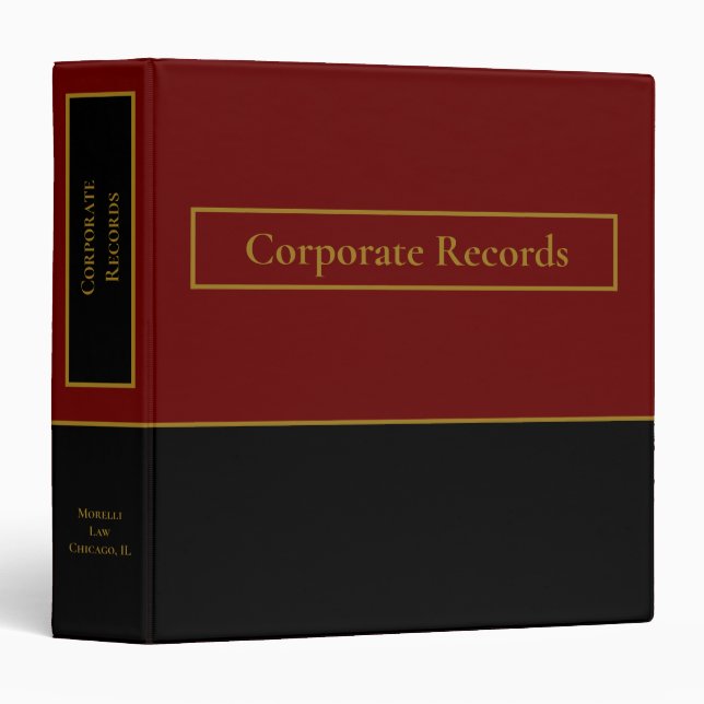 Estate Planning Portfolio - Black | Red 3 Ring Bin Binder (Front/Spine)