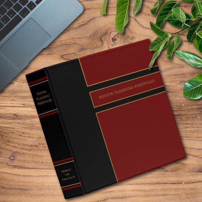 Estate Planning Portfolio - Black | Red 3 Ring Binder (Creator Uploaded)