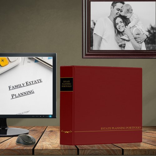 Estate Planning Portfolio _ Black  Red 3 Ring Binder