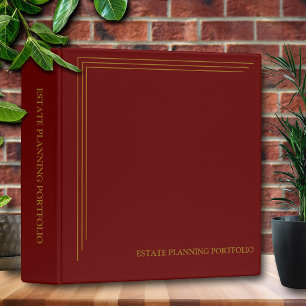 Estate Planning Portfolio - Black Red 3 Ring Binder