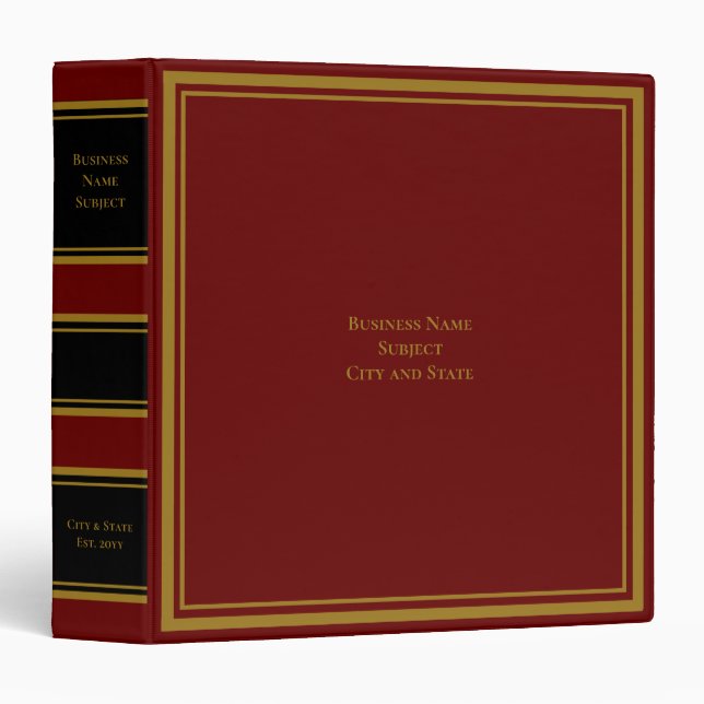 Estate Planning Portfolio - Black | Red 3 Ring Binder (Front/Spine)