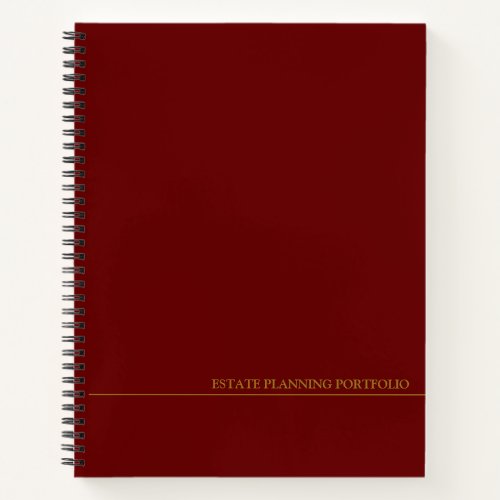 Estate Planning Portfolio _ Black  Red Notebook