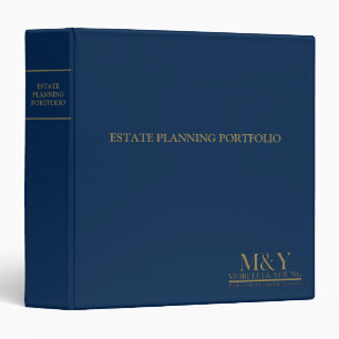 Estate Planning Portfolio - Blue   Gold 3 Ring Bin Binder