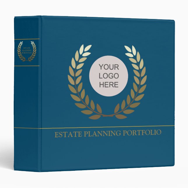 Estate Planning Portfolio - Blue | Gold 3 Ring Binder (Front/Spine)