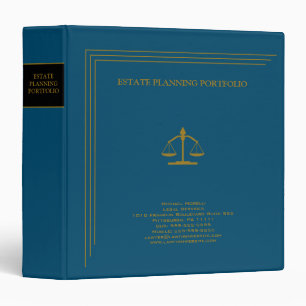 Estate Planning Portfolio - Blue   Gold   3 Ring Binder