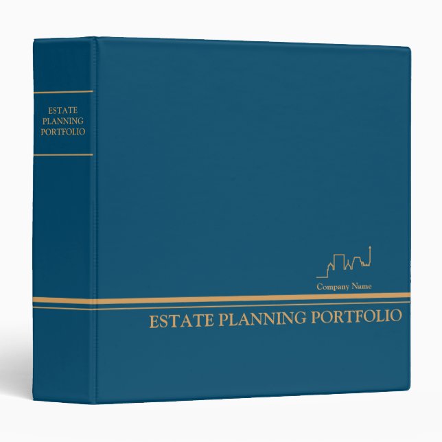 Estate Planning Portfolio - Blue | Gold  3 Ring Binder (Front/Spine)