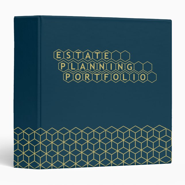 Estate Planning Portfolio Blue | Gold  3 Ring Binder (Front/Spine)