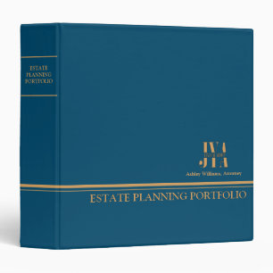 Estate Planning Portfolio - Blue   Gold  3 Ring Binder