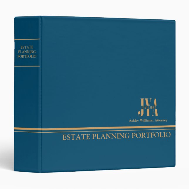 Estate Planning Portfolio - Blue | Gold  3 Ring Binder (Front/Spine)