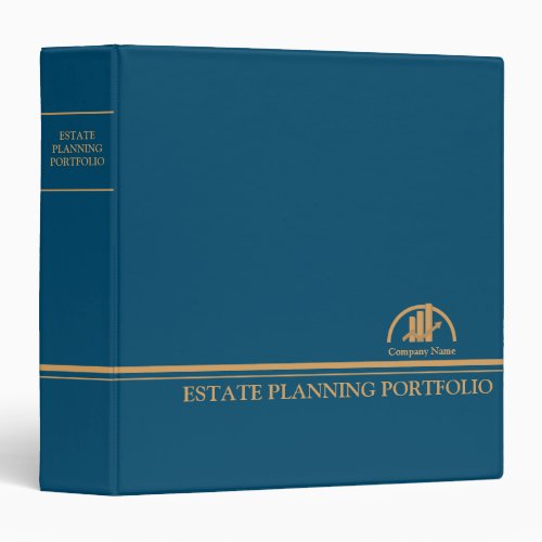 Estate Planning Portfolio _ Blue  Gold   3 Ring Binder
