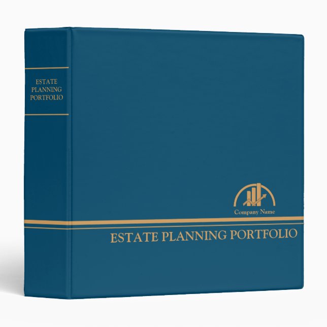 Estate Planning Portfolio - Blue | Gold   3 Ring Binder (Front/Spine)