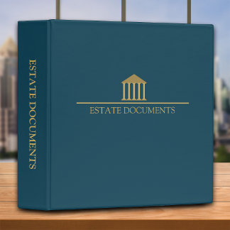 Estate Planning Portfolio - Blue | Gold 3 Ring Binder