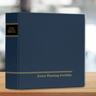 Estate Planning Portfolio Blue | Gold 3 Ring Binder