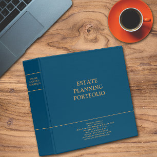 Estate Planning Portfolio - Blue   Gold 3 Ring Binder