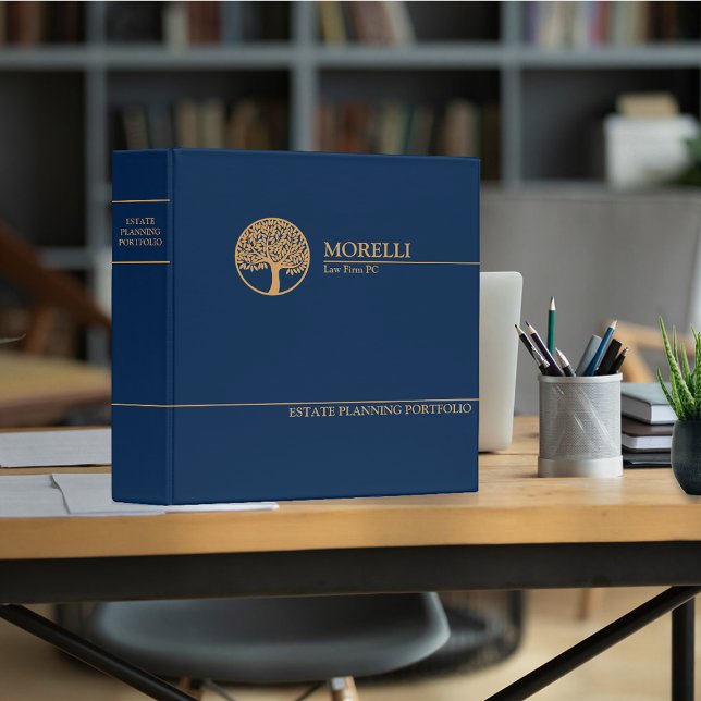 Estate Planning Portfolio - Blue | Gold 3 Ring Binder (Creator Uploaded)