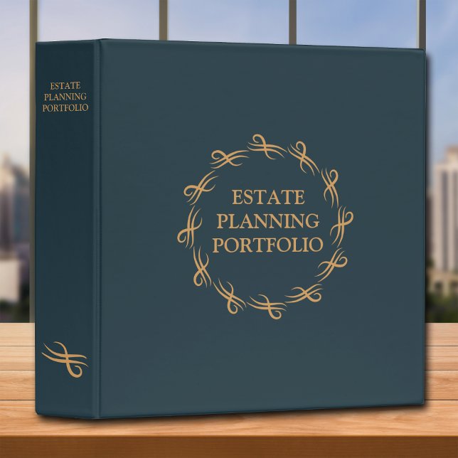 Estate Planning Portfolio - Blue | Gold 3 Ring Binder (Creator Uploaded)