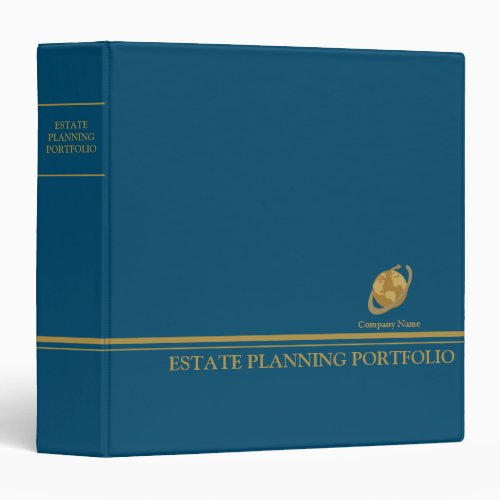 Estate Planning Portfolio _ Blue  Gold  3 Ring Binder