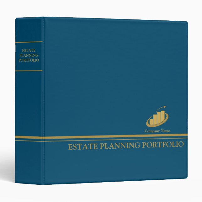 Estate Planning Portfolio - Blue | Gold  3 Ring Binder (Front/Spine)