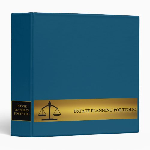 Estate Planning Portfolio _ Blue  Gold 3 Ring Binder