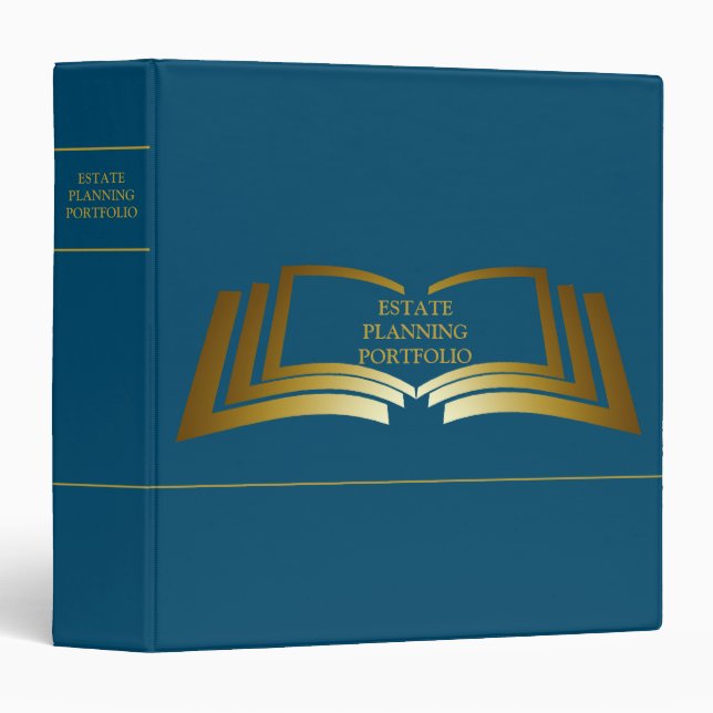 Estate Planning Portfolio - Blue | Gold   3 Ring Binder (Front/Spine)