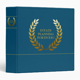 Estate Planning Portfolio - Blue   Gold 3 Ring Binder