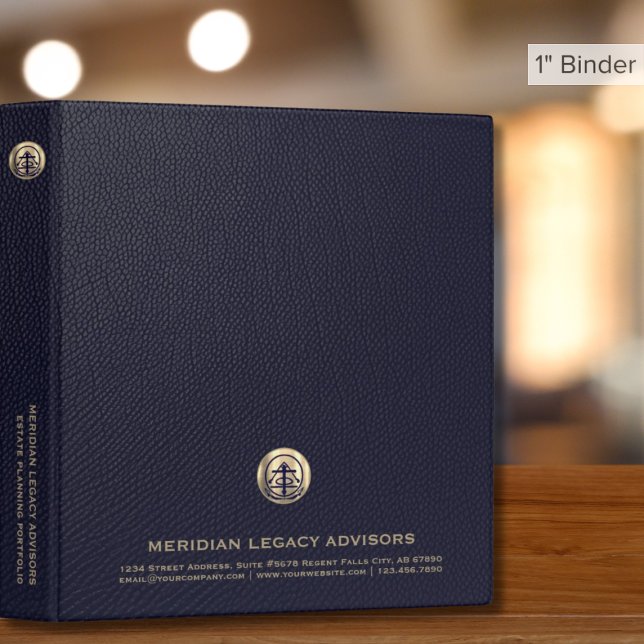 Estate Planning Portfolio Blue Gold Logo 3 Ring Binder (Creator Uploaded)