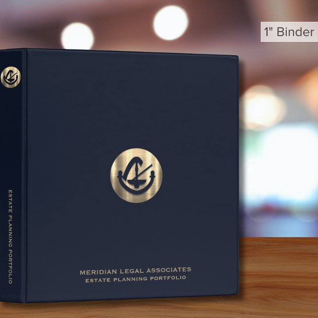Estate Planning Portfolio Blue Gold Logo 3 Ring Binder (Creator Uploaded)
