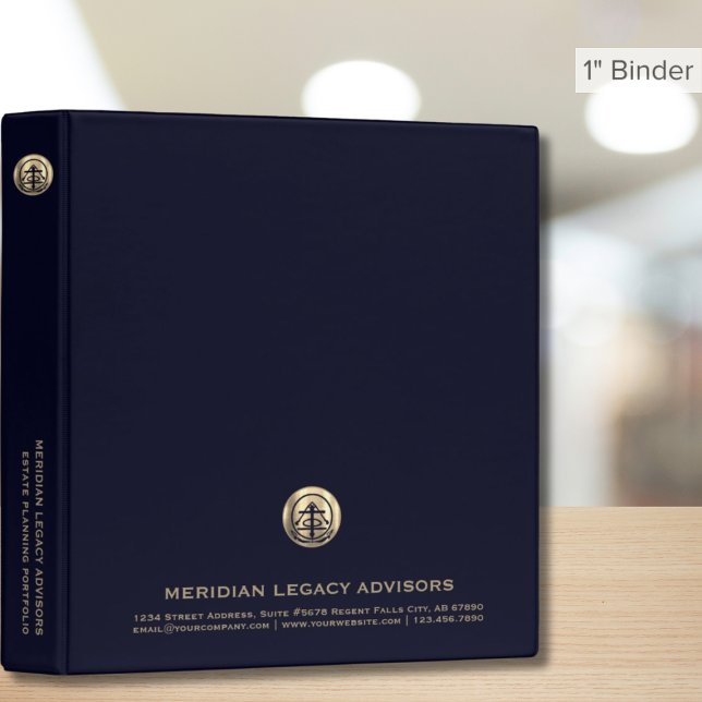 Estate Planning Portfolio Blue Gold Logo 3 Ring Binder (Creator Uploaded)
