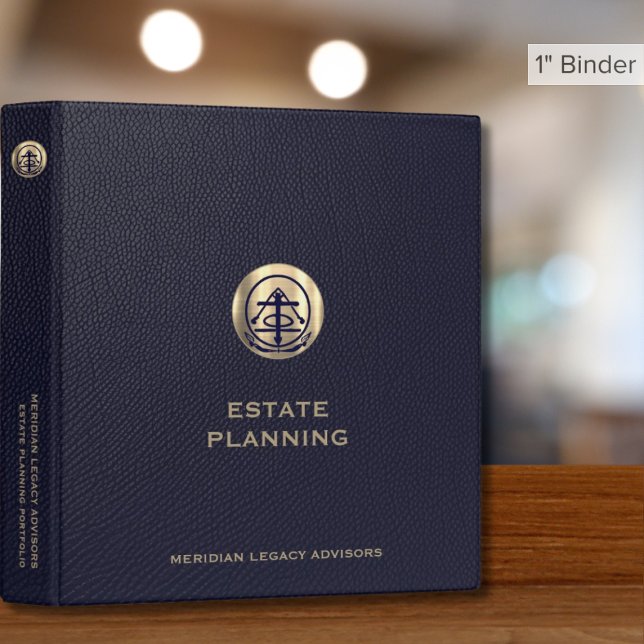 Estate Planning Portfolio Blue Gold Logo 3 Ring Binder (Creator Uploaded)