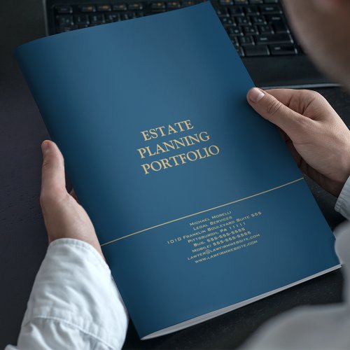 Estate Planning Portfolio _ Blue  Gold Pocket Folder