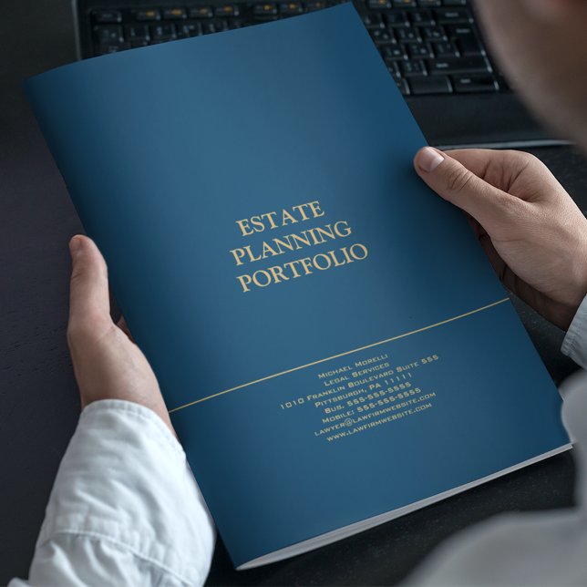 Estate Planning Portfolio - Blue | Gold Pocket Folder (Creator Uploaded)