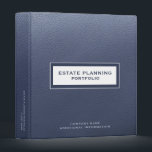 Estate Planning Portfolio Blue Leather Print 3 Ring Binder<br><div class="desc">Designed for Estate Planners and Law and Legal firms. This binder is ideal for organizing your client's portfolio information.</div>