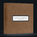 Estate Planning Portfolio Brown Leather 3 Ring Binder<br><div class="desc">Designed for Estate Planners and Law and Legal firms. This binder is ideal for organizing your client's portfolio information.</div>
