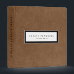 Estate Planning Portfolio Brown Leather 3 Ring Binder<br><div class="desc">Designed for Estate Planners and Law and Legal firms. This binder is ideal for organizing your client's portfolio information.</div>