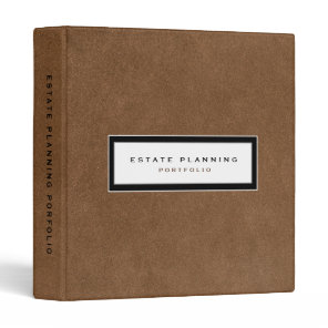 Estate Planning Portfolio Brown Leather 3 Ring Binder
